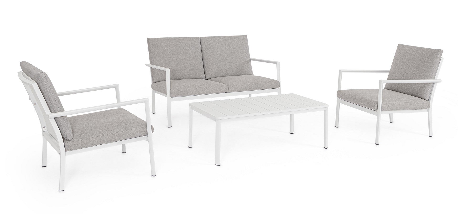 Set 4 pezzi salotto per esterno colore bianco  Set 4 pezzi salotto per esterno colore bianco